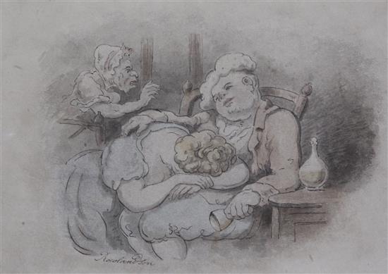 Attributed to Thomas Rowlandson (1756-1827) The Drunkard 8 x 12in.